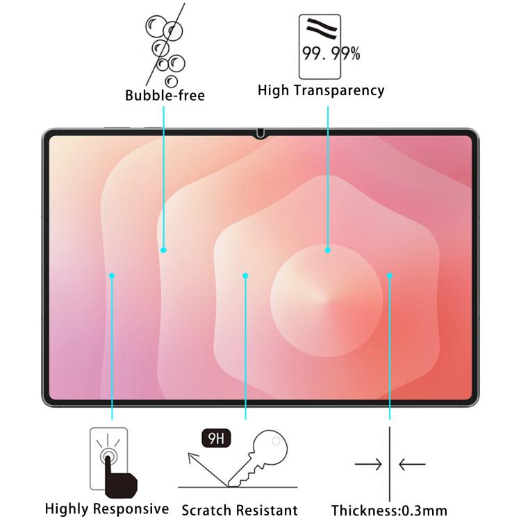 9H 0.3mm Explosion-proof Tempered Glass Film, For Galaxy Tab S12+ 12.4 inch, For Galaxy Tab S12 Ultra 14.6 inch, For Samsung Galaxy Tab S11 Ultra 14.6, For Samsung Galaxy Tab S10 FE+ 13.1, For Samsung Galaxy Tab S10 Ultra 14.6                          ...