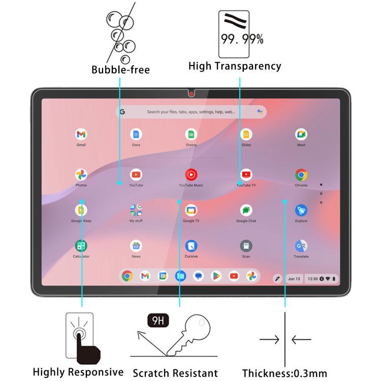 2pcs 9H 0.3mm Explosion-proof Tempered Glass Film, For Lenovo Chromebook Duet EDu G2 10.95, For Lenovo IdeaPad Tablet 11 inch, For Lenovo Tab K11 Gen2 11 inch, For Lenovo Qitian D12 12.4 inch, For Lenovo Lecoo Pad 12.7 inch                             ...