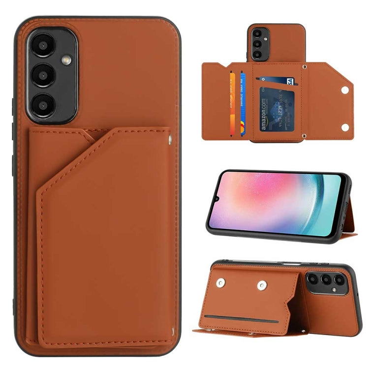 Skin Feel PU + TPU + PC Card Slots Phone Case, For Samsung Galaxy A24 4G, For Samsung Galaxy A15, For Samsung Galaxy S24 Ultra 5G, For Samsung Galaxy S24+ 5G, For Samsung Galaxy A05, For Samsung Galaxy A14 5G / 4G, For Samsung Galaxy A05s              ...