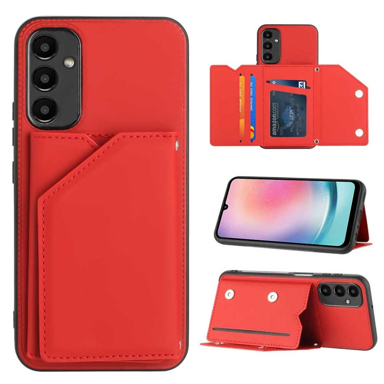 Skin Feel PU + TPU + PC Card Slots Phone Case, For Samsung Galaxy A24 4G, For Samsung Galaxy A15, For Samsung Galaxy S24 Ultra 5G, For Samsung Galaxy S24+ 5G, For Samsung Galaxy A05, For Samsung Galaxy A14 5G / 4G, For Samsung Galaxy A05s              ...