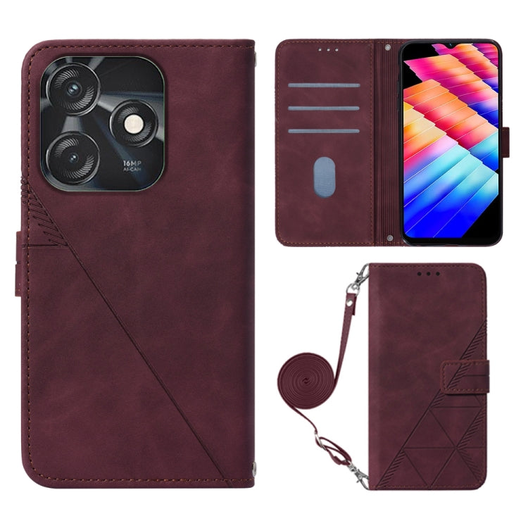 Crossbody 3D Embossed Flip Leather Phone Case, For Tecno Pova 6 Neo, For Tecno Pova 6 4G, For Tecno Camon 30 Pro 5G, For Tecno Camon 30 4G / 5G, For Tecno Pova 5 4G / LH7N, For Tecno Spark 10 5G / K18, For Tecno Spark 10C / K15Q                        ...