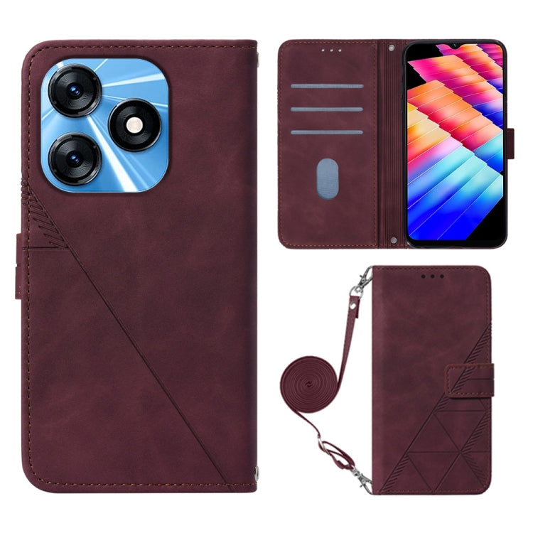 Crossbody 3D Embossed Flip Leather Phone Case, For Tecno Pova 6 Neo, For Tecno Pova 6 4G, For Tecno Camon 30 Pro 5G, For Tecno Camon 30 4G / 5G, For Tecno Pova 5 4G / LH7N, For Tecno Spark 10 5G / K18, For Tecno Spark 10C / K15Q                        ...
