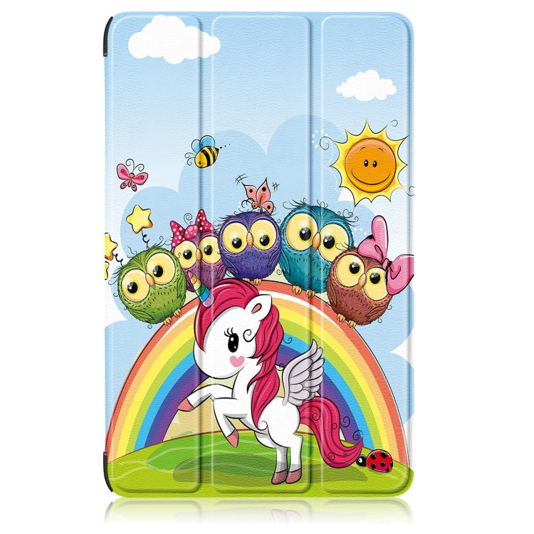 Coloured Drawing 3-Fold Holder Leather Tablet Case, For Honor Pad X9 / X8 Pro 11.5