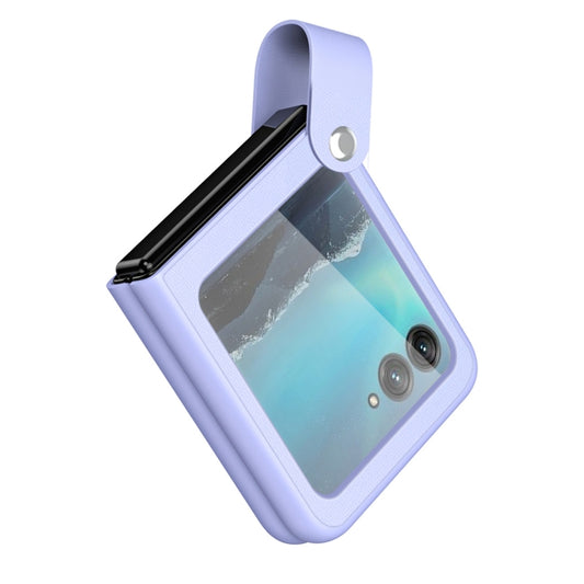 Hand Strap Type Leather Phone Case, For Motorola Razr 40 Ultra