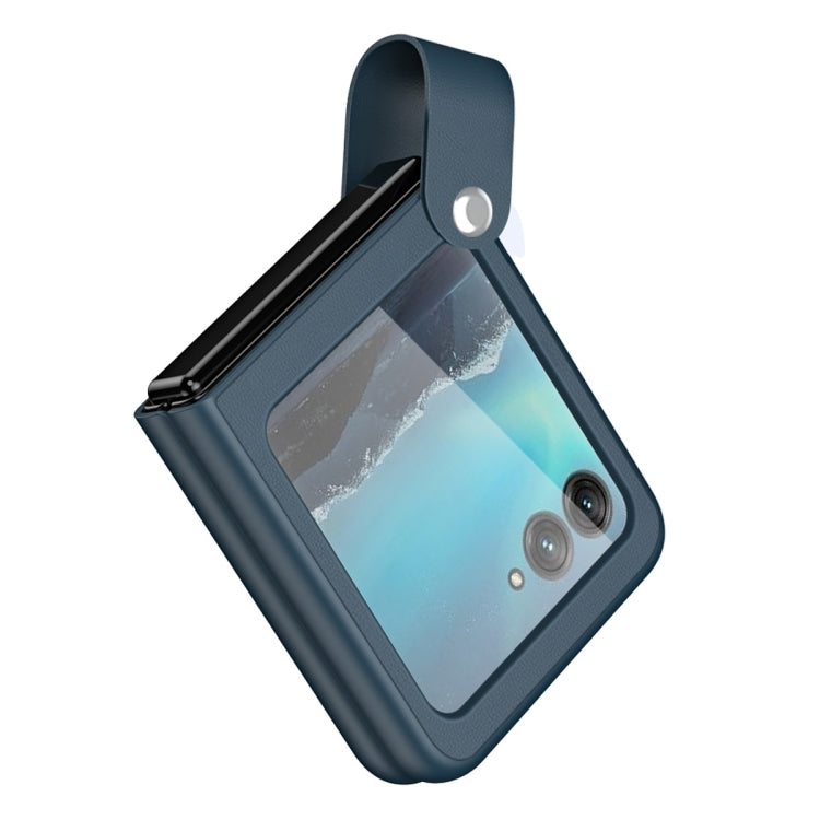 Hand Strap Type Leather Phone Case, For Motorola Razr 40 Ultra