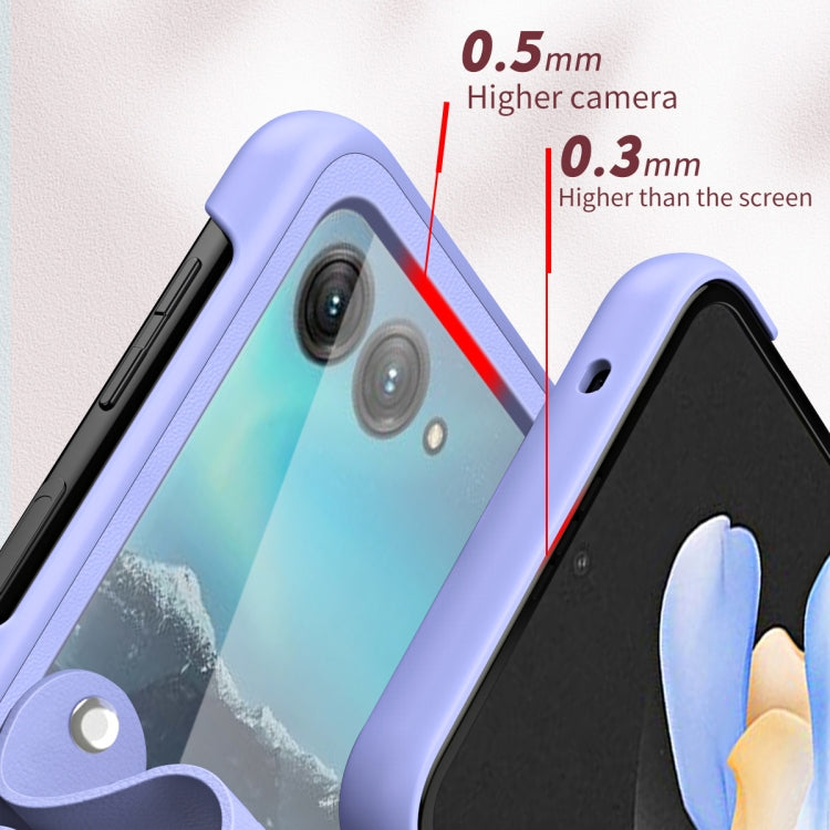 Hand Strap Type Leather Phone Case, For Motorola Razr 40 Ultra