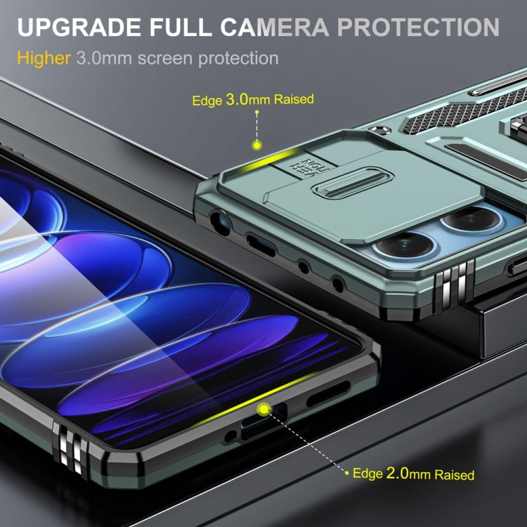 Armor PC + TPU Camera Shield Phone Case, For Xiaomi Redmi Note 12 Pro 5G Global, For Xiaomi Redmi Note 12 5G Global, For Xiaomi Redmi A1