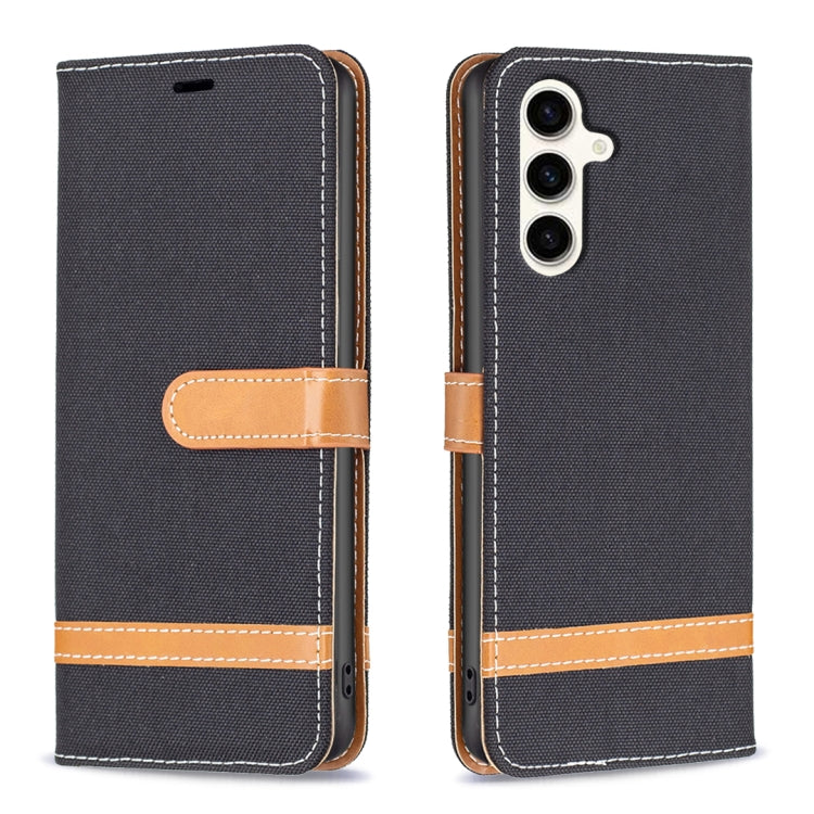 Color Block Denim Texture Leather Phone Case, For Samsung Galaxy S24+ 5G, For Samsung Galaxy S23 FE 5G, For Samsung Galaxy S24 5G