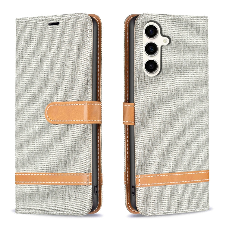 Color Block Denim Texture Leather Phone Case, For Samsung Galaxy S24+ 5G, For Samsung Galaxy S23 FE 5G, For Samsung Galaxy S24 5G
