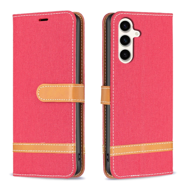 Color Block Denim Texture Leather Phone Case, For Samsung Galaxy S24+ 5G, For Samsung Galaxy S23 FE 5G, For Samsung Galaxy S24 5G