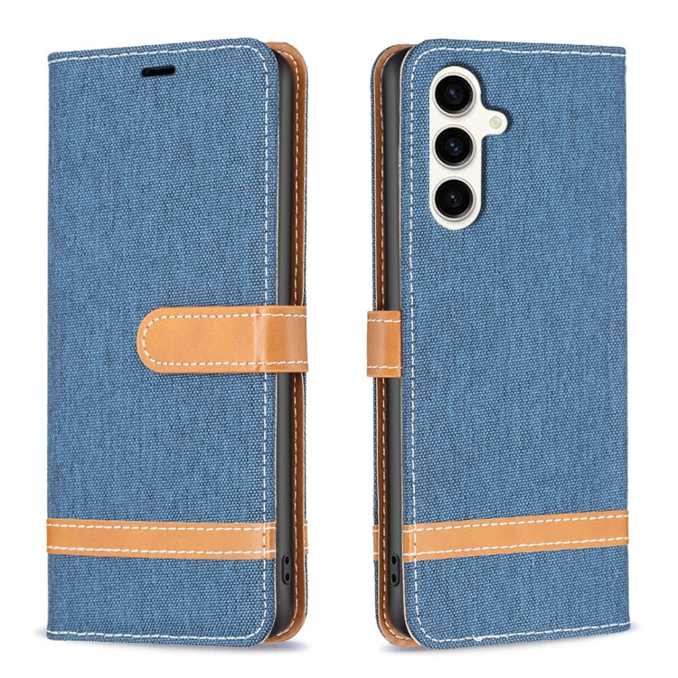 Color Block Denim Texture Leather Phone Case, For Samsung Galaxy S24+ 5G, For Samsung Galaxy S23 FE 5G, For Samsung Galaxy S24 5G