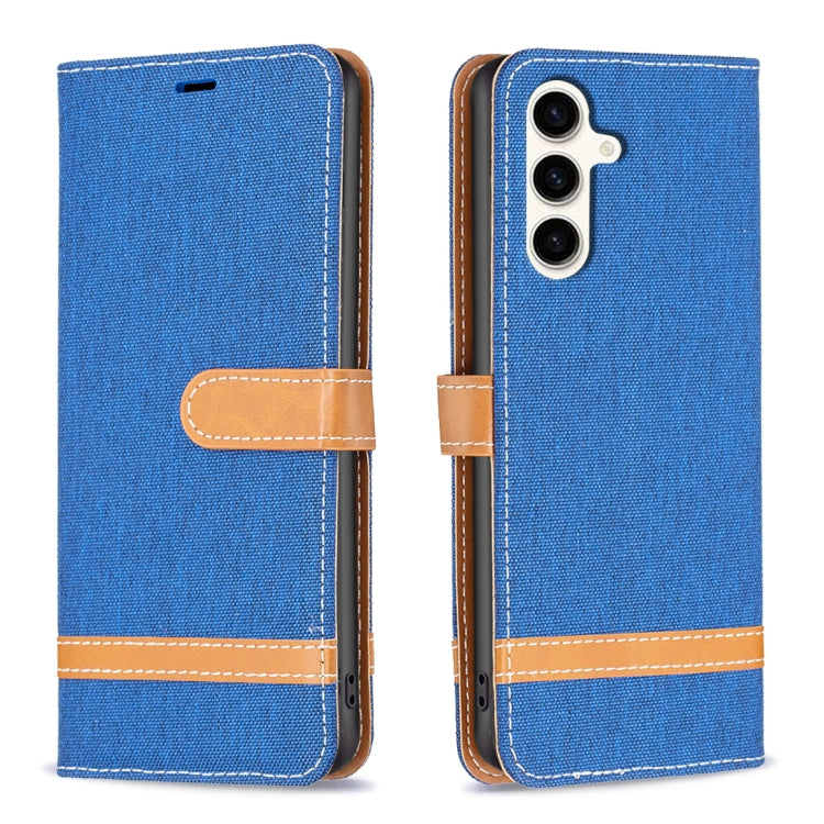 Color Block Denim Texture Leather Phone Case, For Samsung Galaxy S24+ 5G, For Samsung Galaxy S23 FE 5G, For Samsung Galaxy S24 5G