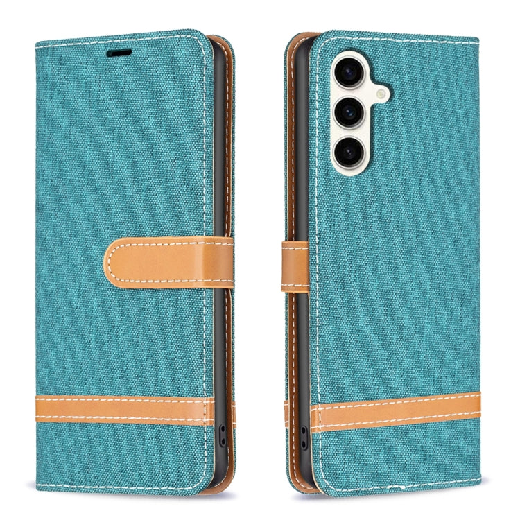 Color Block Denim Texture Leather Phone Case, For Samsung Galaxy S24+ 5G, For Samsung Galaxy S23 FE 5G, For Samsung Galaxy S24 5G