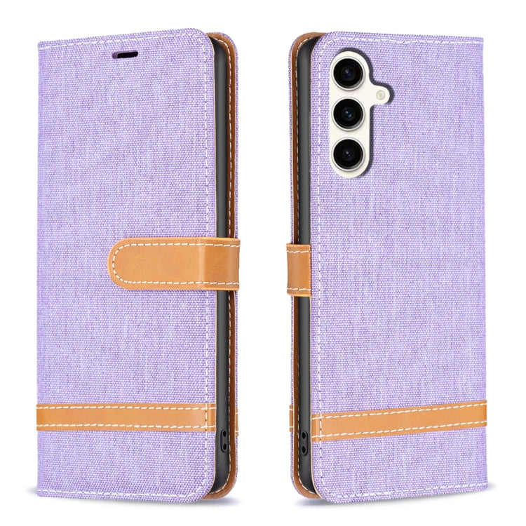 Color Block Denim Texture Leather Phone Case, For Samsung Galaxy S24+ 5G, For Samsung Galaxy S23 FE 5G, For Samsung Galaxy S24 5G