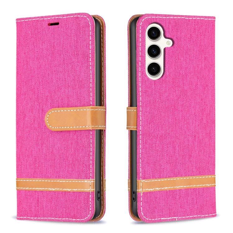 Color Block Denim Texture Leather Phone Case, For Samsung Galaxy S24+ 5G, For Samsung Galaxy S23 FE 5G, For Samsung Galaxy S24 5G