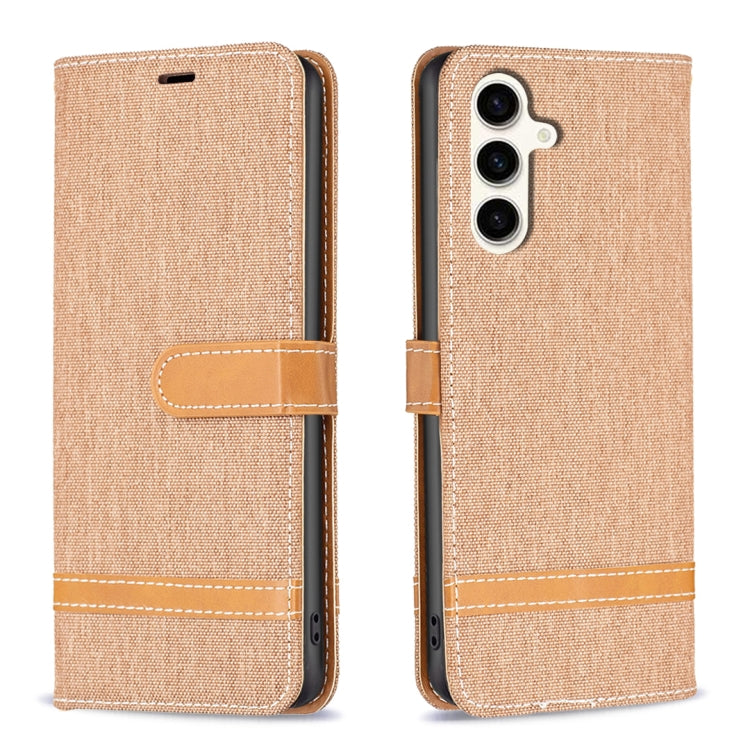 Color Block Denim Texture Leather Phone Case, For Samsung Galaxy S24+ 5G, For Samsung Galaxy S23 FE 5G, For Samsung Galaxy S24 5G
