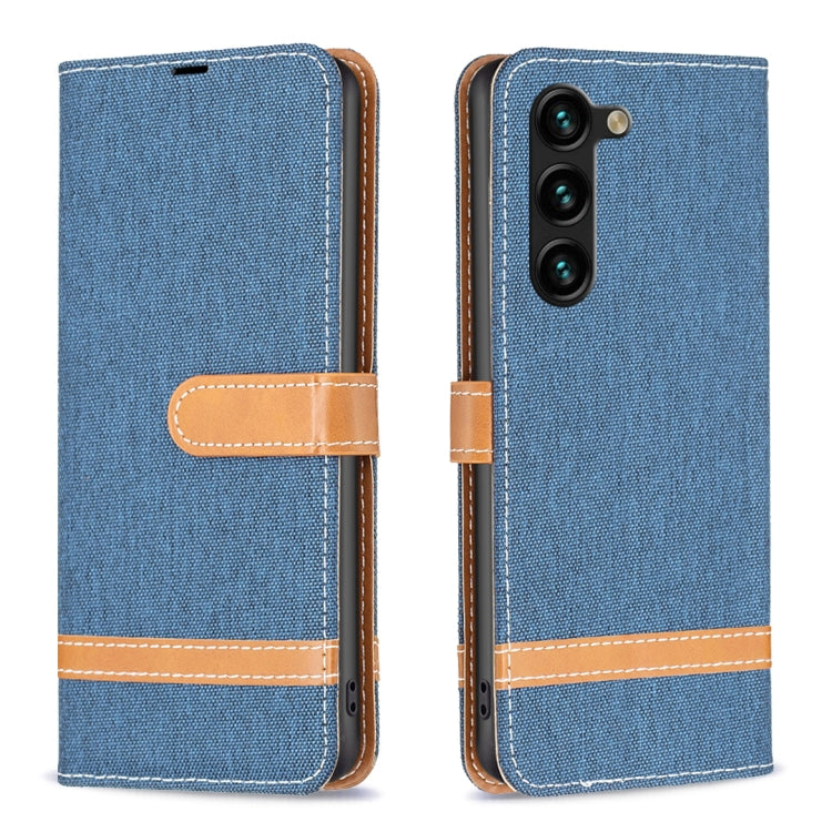Color Block Denim Texture Leather Phone Case, For Samsung Galaxy S24+ 5G, For Samsung Galaxy S23 FE 5G, For Samsung Galaxy S24 5G
