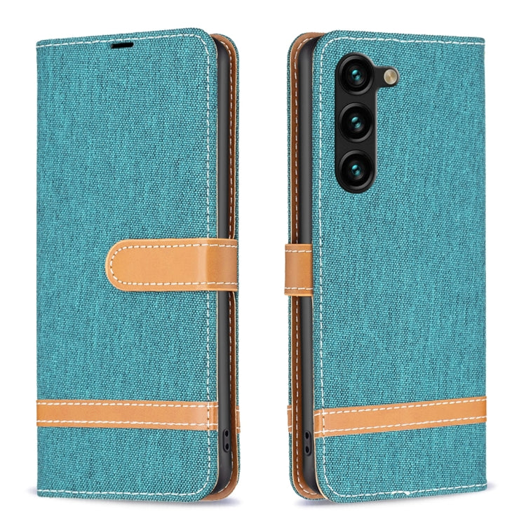 Color Block Denim Texture Leather Phone Case, For Samsung Galaxy S24+ 5G, For Samsung Galaxy S23 FE 5G, For Samsung Galaxy S24 5G