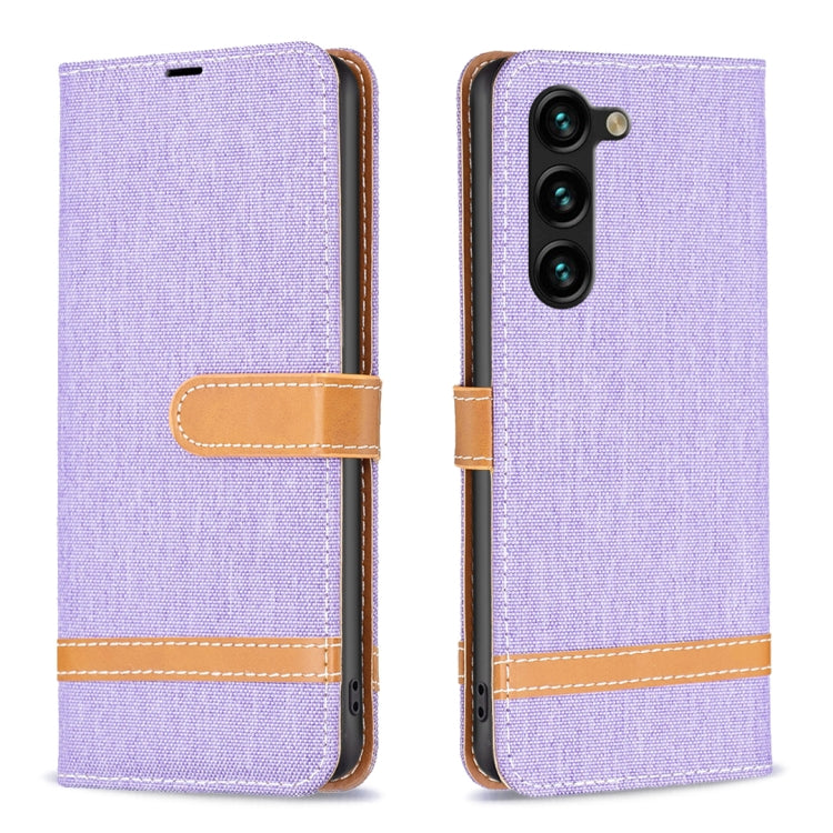 Color Block Denim Texture Leather Phone Case, For Samsung Galaxy S24+ 5G, For Samsung Galaxy S23 FE 5G, For Samsung Galaxy S24 5G
