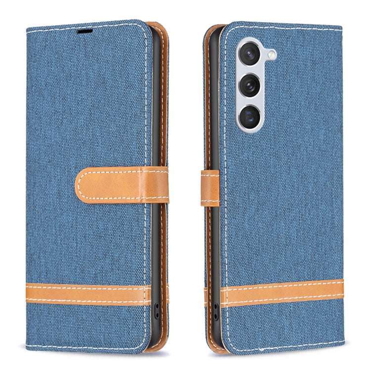 Color Block Denim Texture Leather Phone Case, For Samsung Galaxy S24+ 5G, For Samsung Galaxy S23 FE 5G, For Samsung Galaxy S24 5G