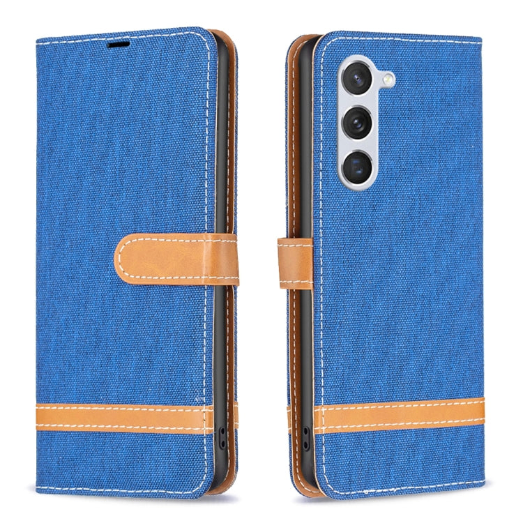 Color Block Denim Texture Leather Phone Case, For Samsung Galaxy S24+ 5G, For Samsung Galaxy S23 FE 5G, For Samsung Galaxy S24 5G