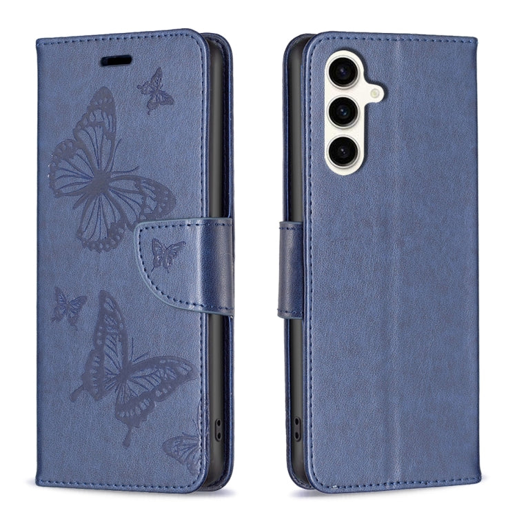 Embossing Two Butterflies Pattern Leather Phone Case, For Samsung Galaxy A55, For Samsung Galaxy A25 5G, For Samsung Galaxy A15, For Samsung Galaxy S24 Ultra 5G, For Samsung Galaxy A35, For Samsung Galaxy S23 FE 5G, For Samsung Galaxy S24+ 5G          ...