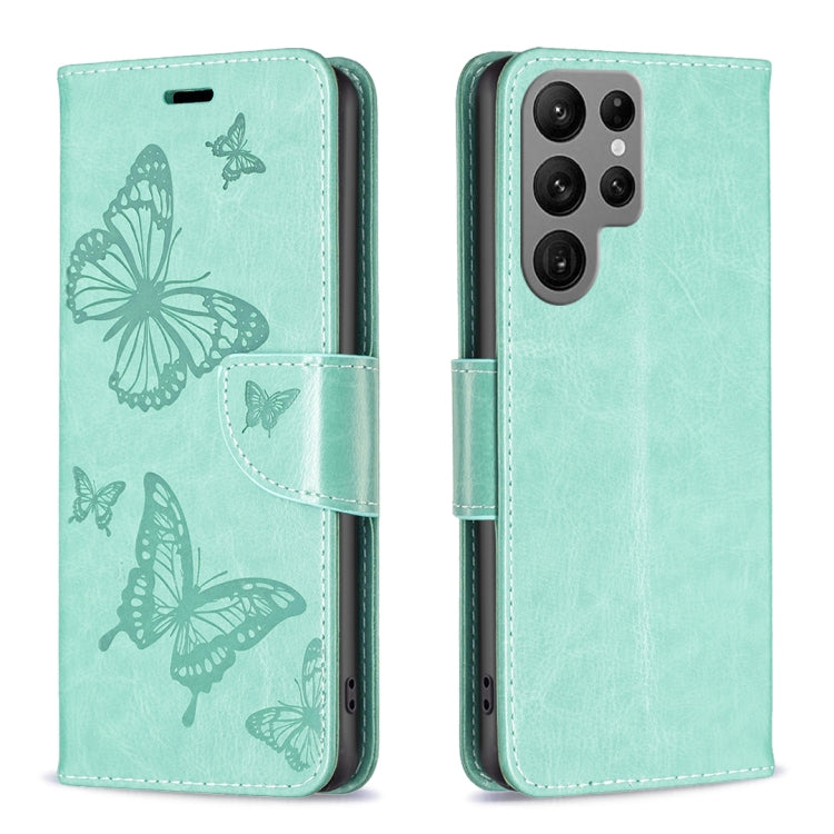 Embossing Two Butterflies Pattern Leather Phone Case, For Samsung Galaxy A55, For Samsung Galaxy A25 5G, For Samsung Galaxy A15, For Samsung Galaxy S24 Ultra 5G, For Samsung Galaxy A35, For Samsung Galaxy S23 FE 5G, For Samsung Galaxy S24+ 5G          ...