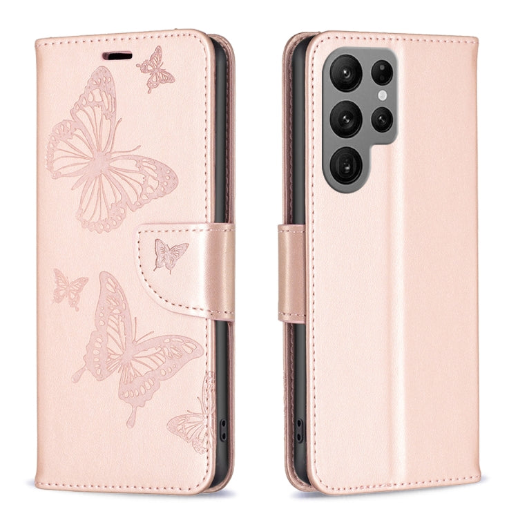Embossing Two Butterflies Pattern Leather Phone Case, For Samsung Galaxy A55, For Samsung Galaxy A25 5G, For Samsung Galaxy A15, For Samsung Galaxy S24 Ultra 5G, For Samsung Galaxy A35, For Samsung Galaxy S23 FE 5G, For Samsung Galaxy S24+ 5G          ...