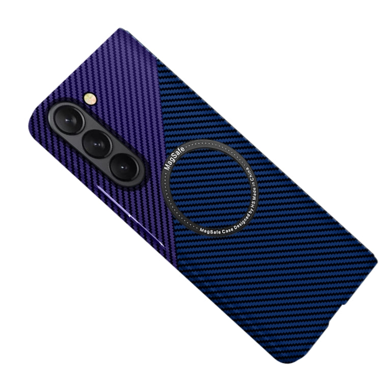 Carbon Fiber Texture MagSafe Magnetic Phone Case, For Samsung Galaxy Z Fold5, For Samsung Galaxy Z Flip5