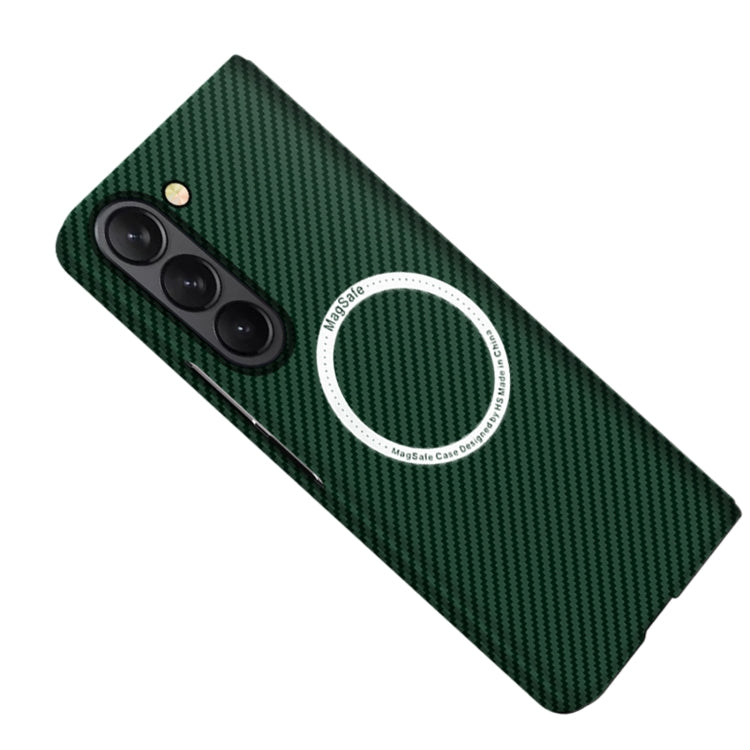 Carbon Fiber Texture MagSafe Magnetic Phone Case, For Samsung Galaxy Z Fold5, For Samsung Galaxy Z Flip5