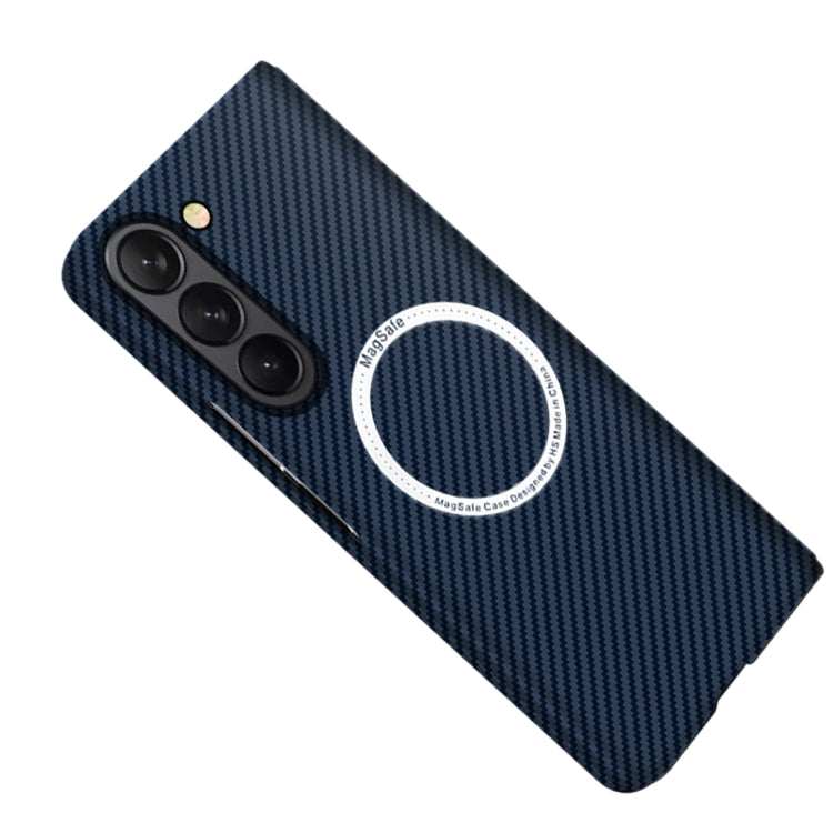 Carbon Fiber Texture MagSafe Magnetic Phone Case, For Samsung Galaxy Z Fold5, For Samsung Galaxy Z Flip5