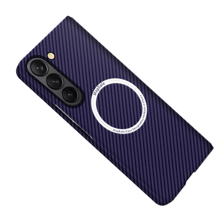 Carbon Fiber Texture MagSafe Magnetic Phone Case, For Samsung Galaxy Z Fold5, For Samsung Galaxy Z Flip5