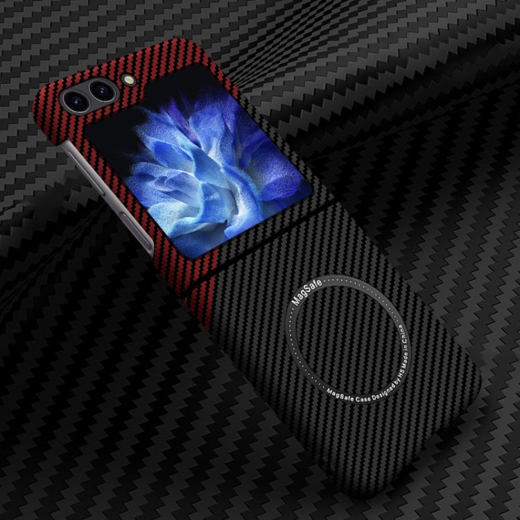 Carbon Fiber Texture MagSafe Magnetic Phone Case, For Samsung Galaxy Z Fold5, For Samsung Galaxy Z Flip5