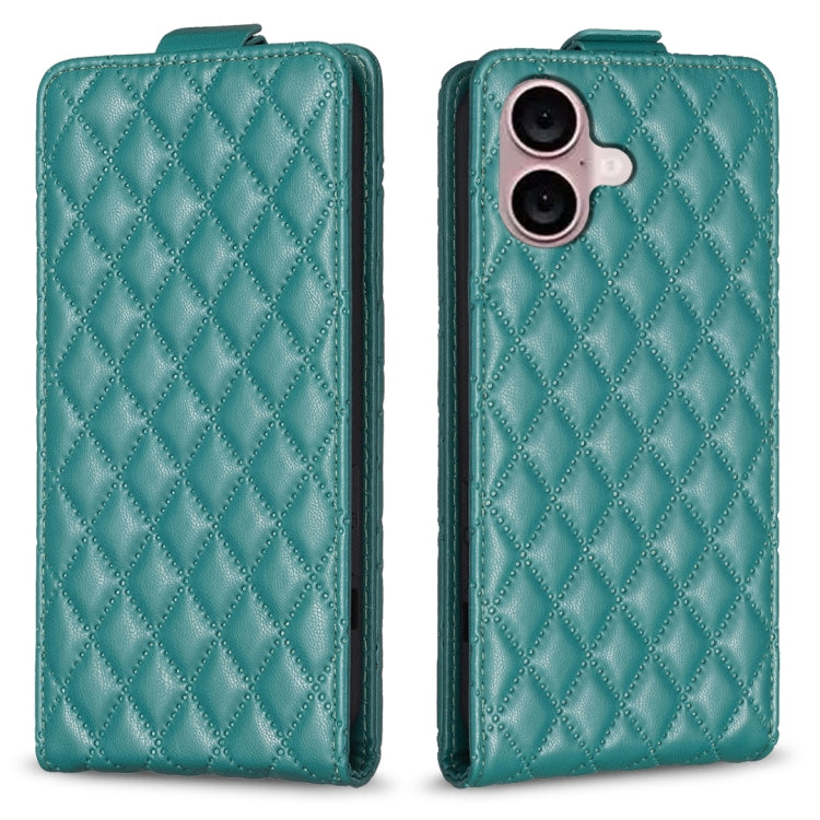 Diamond Lattice Vertical Flip Leather Phone Case, For iPhone 16 Pro Max, For iPhone 16 Pro, For iPhone 16 Plus, For iPhone 16, For iPhone 15 Pro Max, For iPhone 15 Pro, For iPhone 15 Plus, For iPhone 15