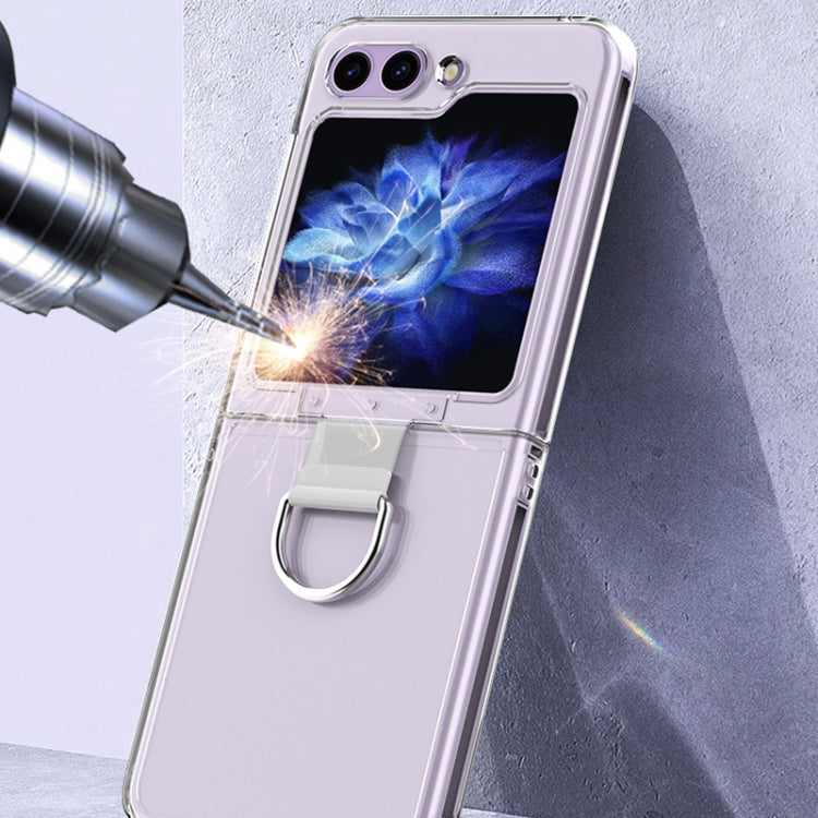 Skin Feel PC Foldable Phone Case with Ring, For Samsung Galaxy Z Flip5