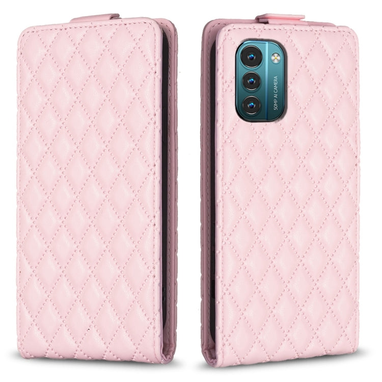 Diamond Lattice Vertical Flip Leather Phone Case, For Nokia G21 / G11