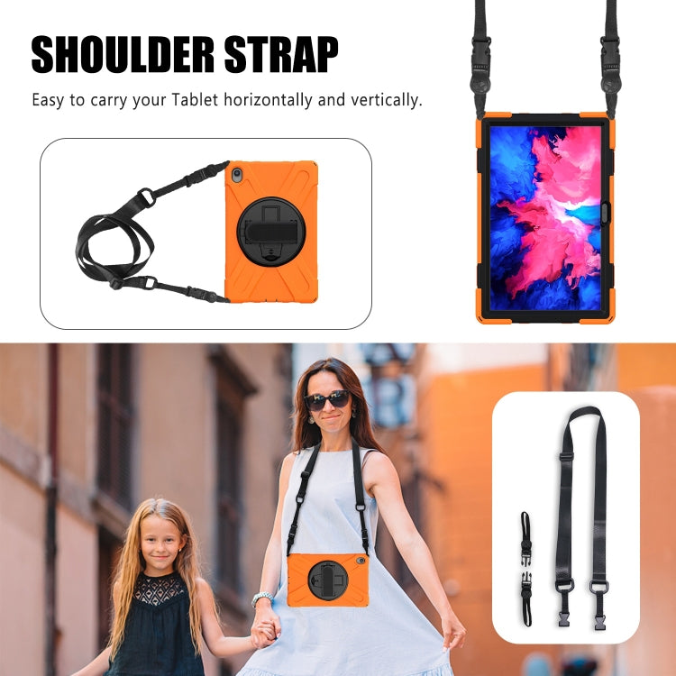 Silicone Hybrid PC Tablet Case with Grip & Shoulder Strap, For Lenovo Tab P11, For Lenovo Xiaoxin Pad 11 2020/2021/2022