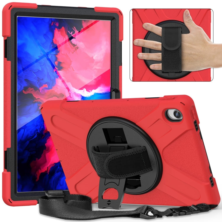 Silicone Hybrid PC Tablet Case with Grip & Shoulder Strap, For Lenovo Tab P11, For Lenovo Xiaoxin Pad 11 2020/2021/2022