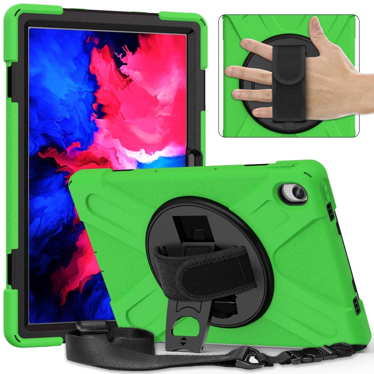 Silicone Hybrid PC Tablet Case with Grip & Shoulder Strap, For Lenovo Tab P11, For Lenovo Xiaoxin Pad 11 2020/2021/2022