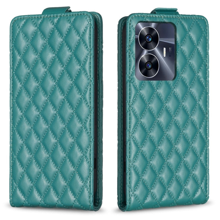 Diamond Lattice Vertical Flip Leather Phone Case, For Realme C53, For Realme C55