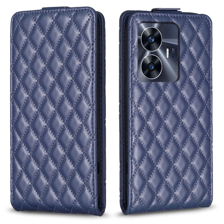 Diamond Lattice Vertical Flip Leather Phone Case, For Realme C53, For Realme C55