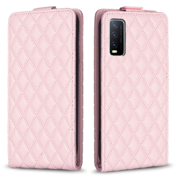 Diamond Lattice Vertical Flip Leather Phone Case, For vivo Y35 4G / Y22s, For vivo Y78 5G, For vivo Y21 / Y21s / Y33s, For vivo Y20 / Y20s / Y11s / Y12s, For vivo Y11 / Y15 / Y12 / Y17, For vivo Y27 4G