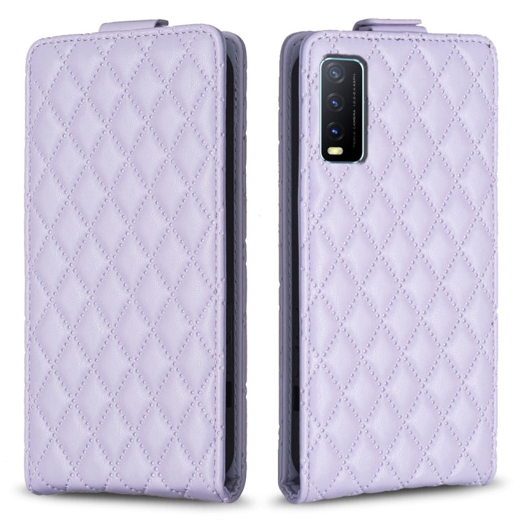 Diamond Lattice Vertical Flip Leather Phone Case, For vivo Y35 4G / Y22s, For vivo Y78 5G, For vivo Y21 / Y21s / Y33s, For vivo Y20 / Y20s / Y11s / Y12s, For vivo Y11 / Y15 / Y12 / Y17, For vivo Y27 4G