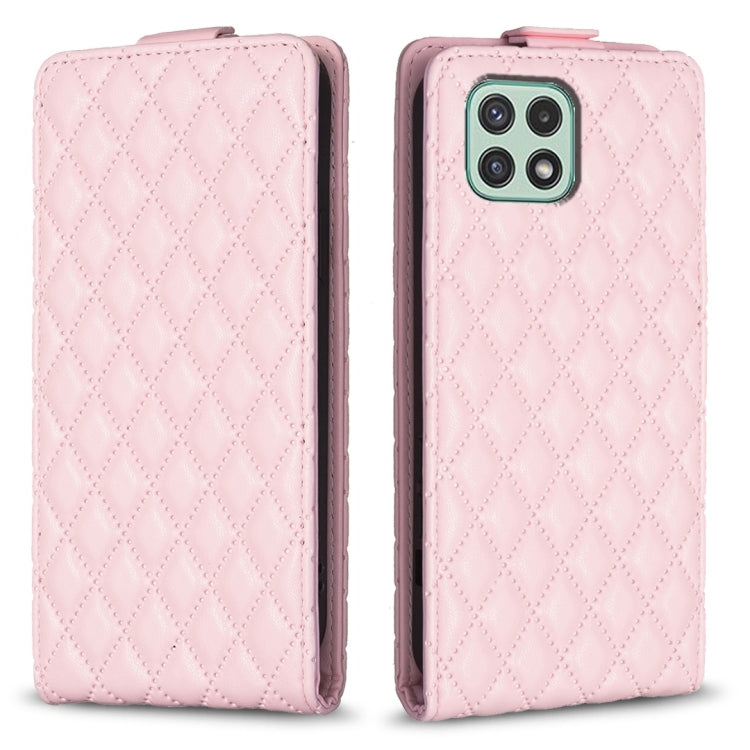 Diamond Lattice Vertical Flip Leather Phone Case, For Samsung Galaxy A41, For Samsung Galaxy A22 4G, For Samsung Galaxy A22 5G, For Samsung Galaxy S21 FE 5G, For Samsung Galaxy A32 4G, For Samsung Galaxy A72 4G/5G, For Samsung Galaxy A52 4G/5G         ...