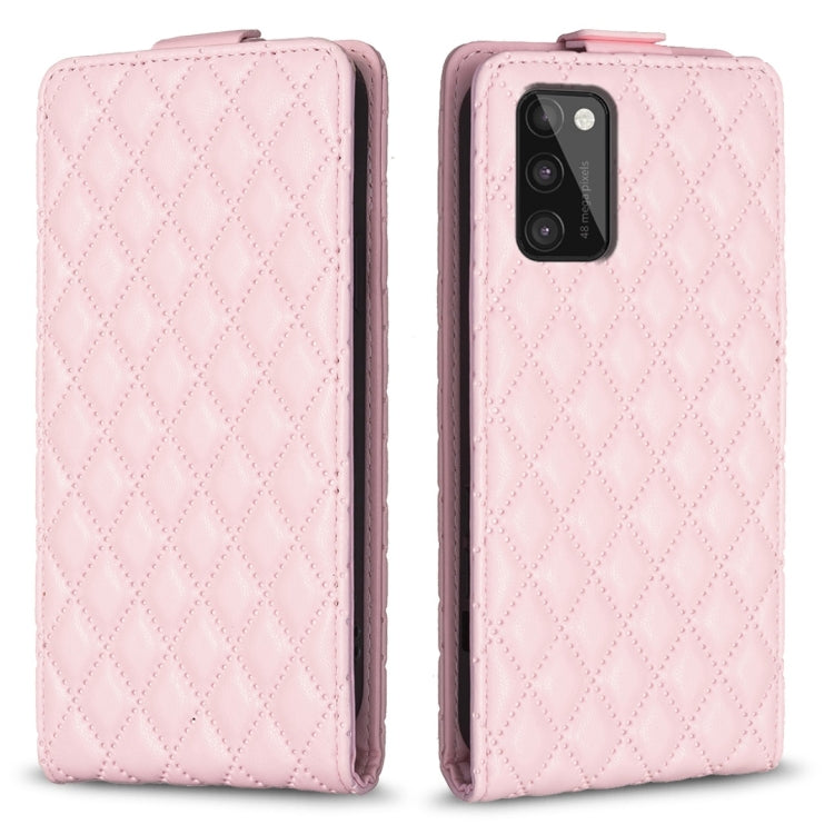 Diamond Lattice Vertical Flip Leather Phone Case, For Samsung Galaxy A41, For Samsung Galaxy A22 4G, For Samsung Galaxy A22 5G, For Samsung Galaxy S21 FE 5G, For Samsung Galaxy A32 4G, For Samsung Galaxy A72 4G/5G, For Samsung Galaxy A52 4G/5G         ...