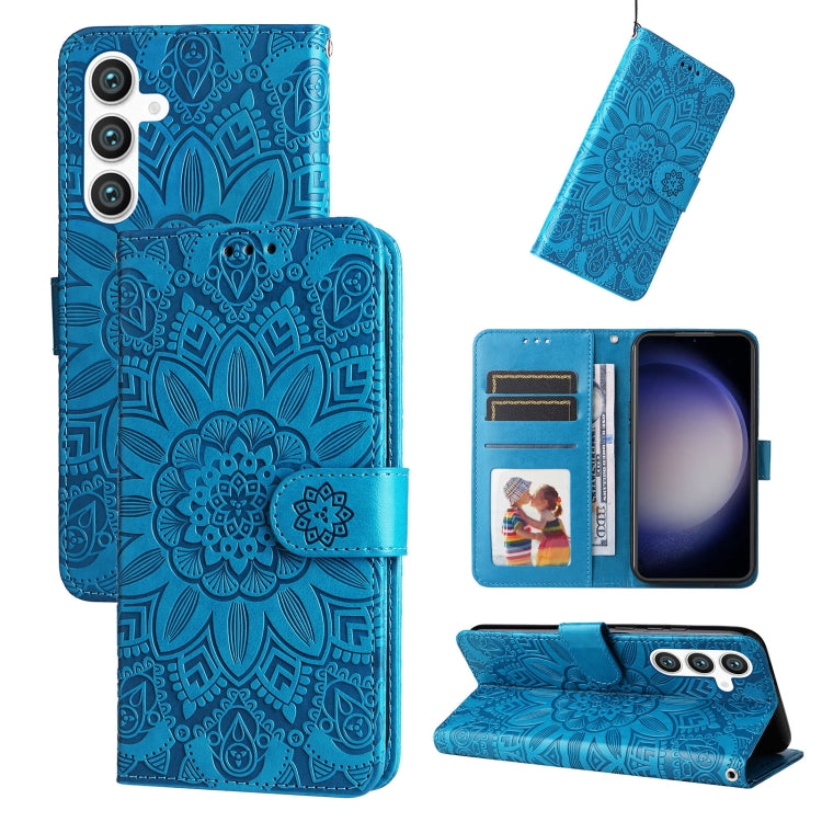 Embossed Sunflower Leather Phone Case, For Samsung Galaxy A05s, For Samsung Galaxy M34 5G, For Samsung Galaxy A25 5G Global, For Samsung Galaxy S23 FE 5G