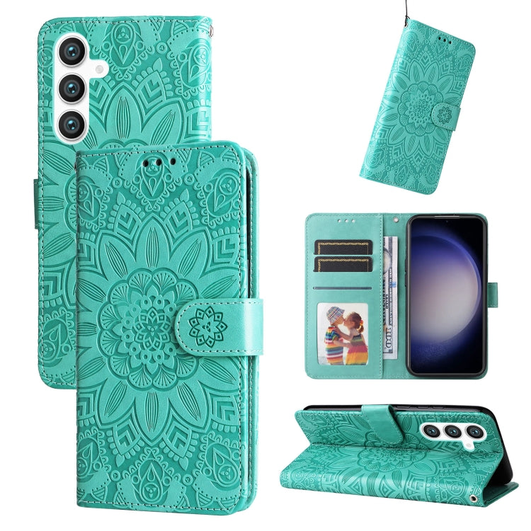 Embossed Sunflower Leather Phone Case, For Samsung Galaxy A05s, For Samsung Galaxy M34 5G, For Samsung Galaxy A25 5G Global, For Samsung Galaxy S23 FE 5G