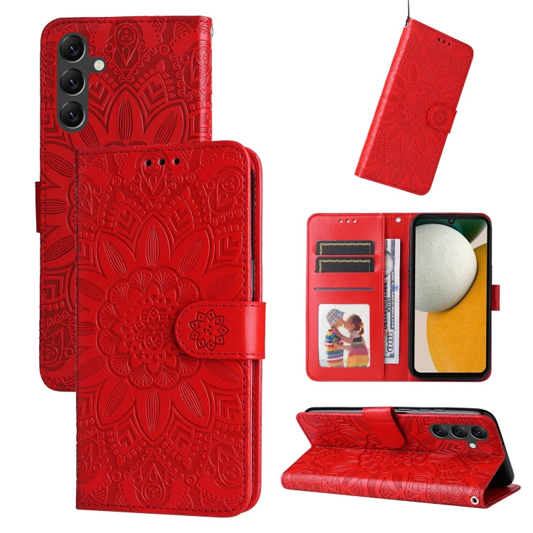 Embossed Sunflower Leather Phone Case, For Samsung Galaxy M55 5G, For Samsung Galaxy M15 5G / F15 5G, For Samsung Galaxy A55, For Samsung Galaxy A35, For Samsung Galaxy S24 Ultra, For Samsung Galaxy S24+, For Samsung Galaxy S24, For Samsung Galaxy A15 ...