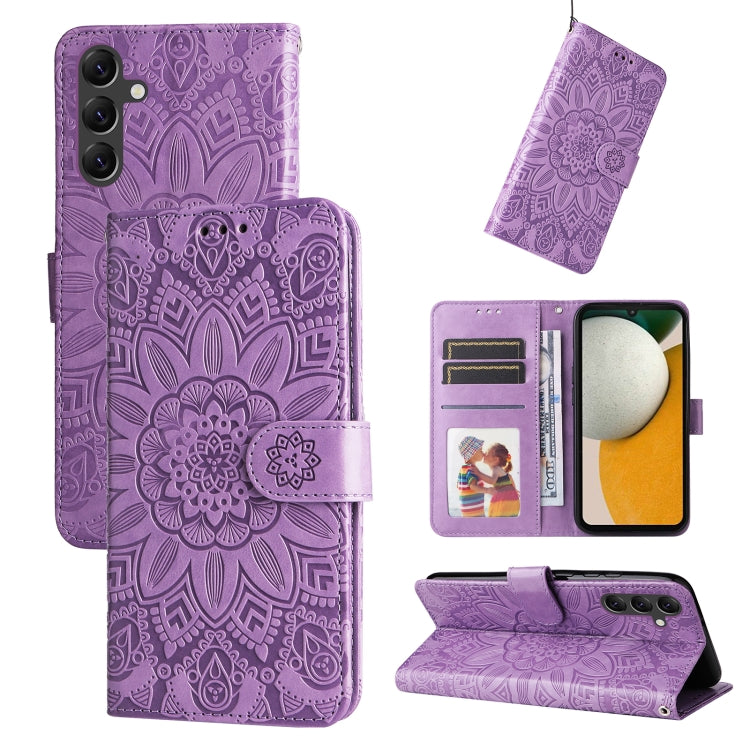 Embossed Sunflower Leather Phone Case, For Samsung Galaxy M55 5G, For Samsung Galaxy M15 5G / F15 5G, For Samsung Galaxy A55, For Samsung Galaxy A35, For Samsung Galaxy S24 Ultra, For Samsung Galaxy S24+, For Samsung Galaxy S24, For Samsung Galaxy A15 ...