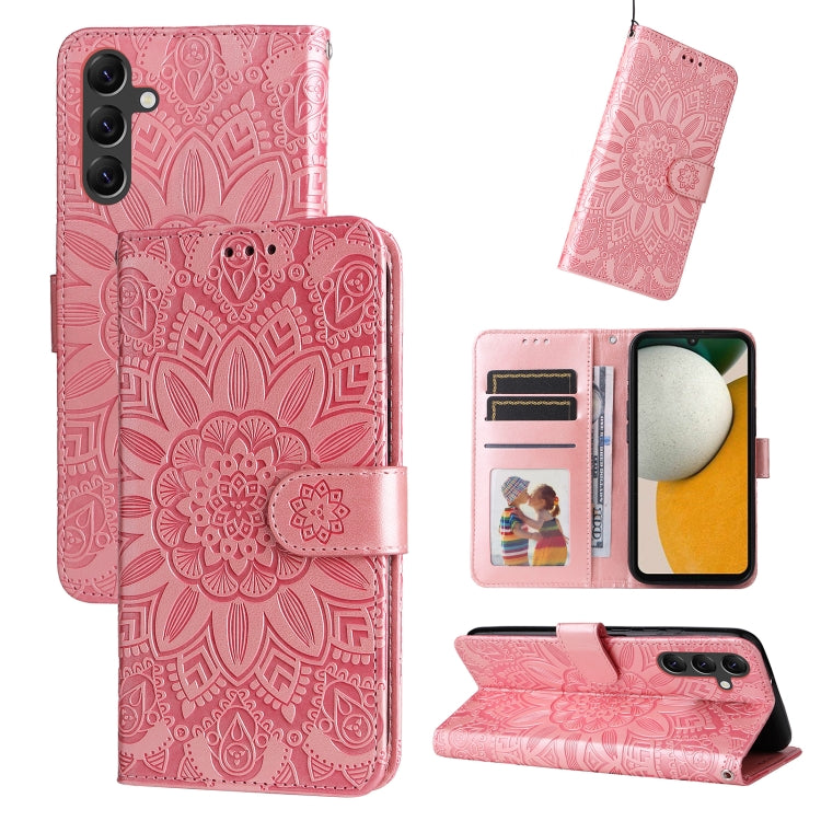 Embossed Sunflower Leather Phone Case, For Samsung Galaxy M55 5G, For Samsung Galaxy M15 5G / F15 5G, For Samsung Galaxy A55, For Samsung Galaxy A35, For Samsung Galaxy S24 Ultra, For Samsung Galaxy S24+, For Samsung Galaxy S24, For Samsung Galaxy A15 ...